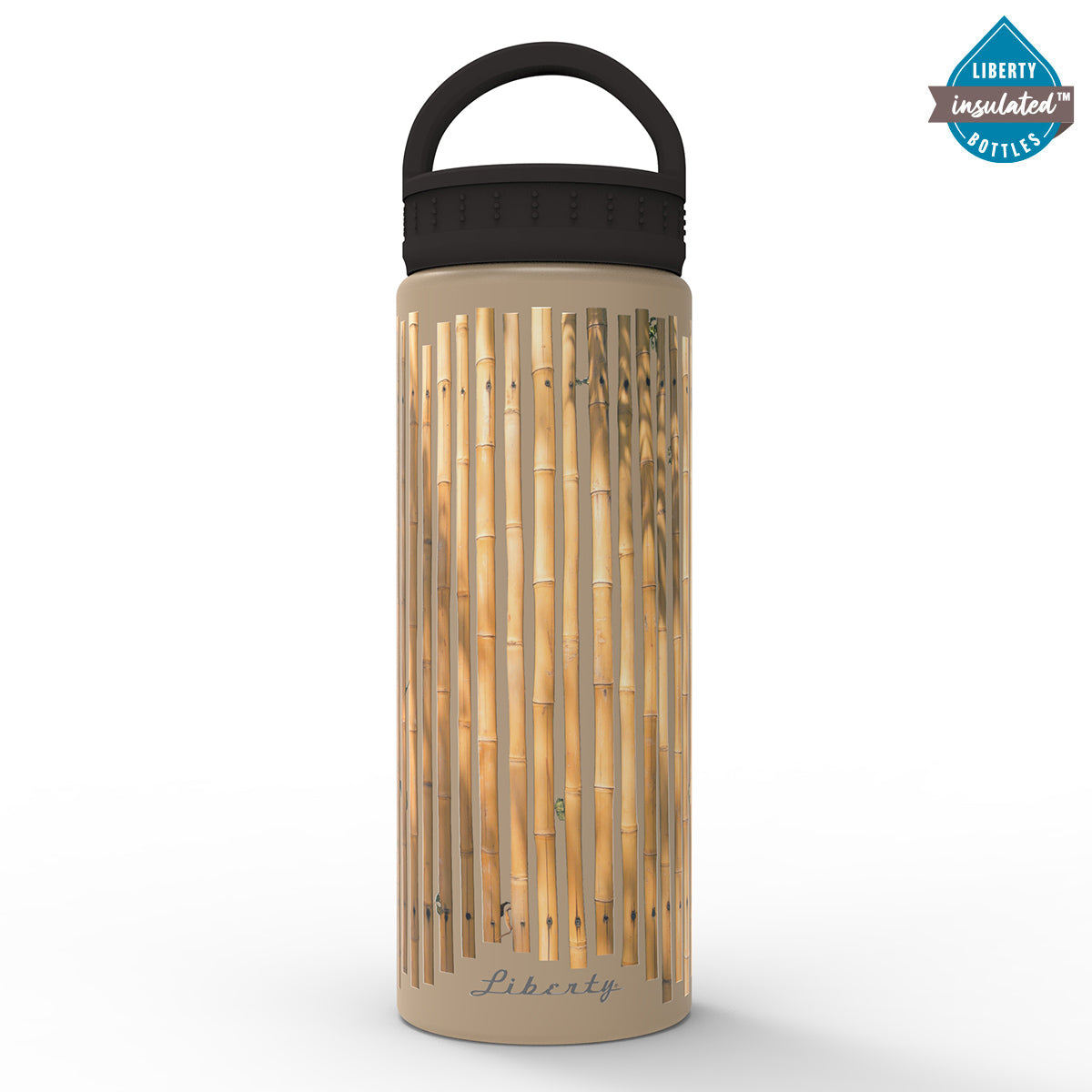 Glass and Bamboo Water Bottle with Straw