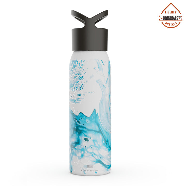 Bottle with design printed on it